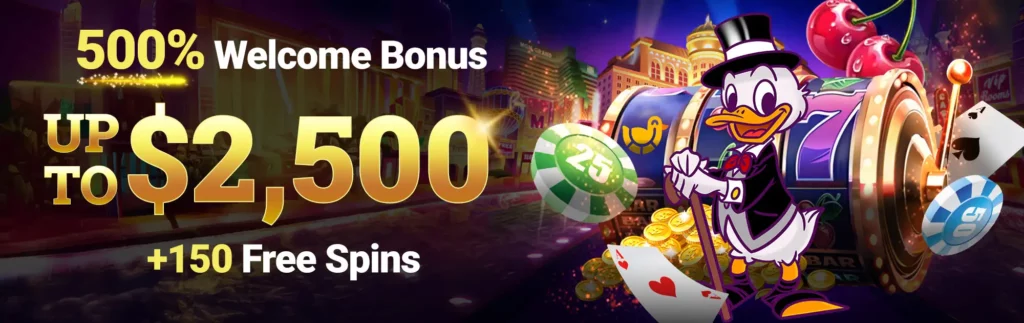 500% Welcome Bonus up to $2,500
