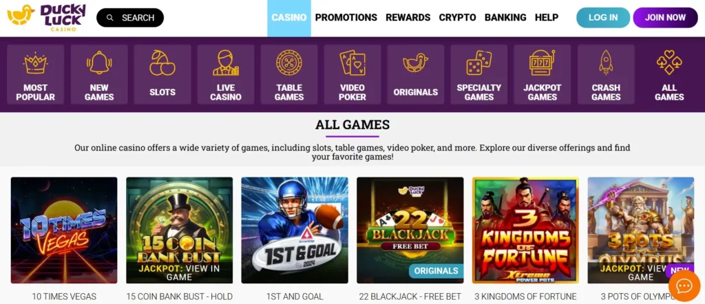 Why Players Explore DuckyLuck Casino Games
