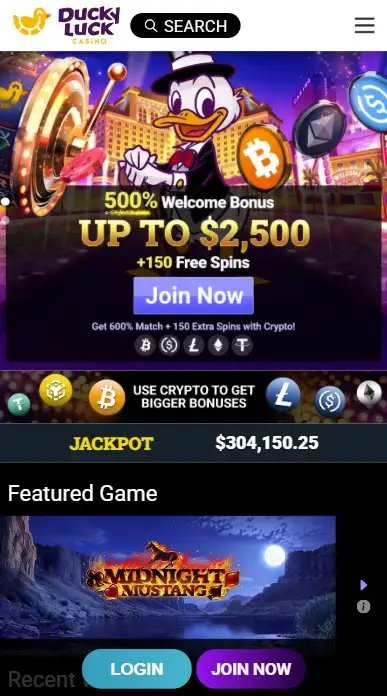 DuckyLuck Mobile Casino for USA Players