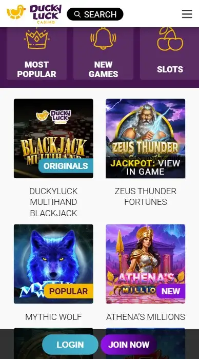 Play DuckyLuck Casino Games on Mobile