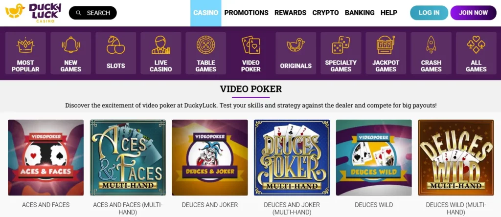 Discover Video Poker and Specialty Games